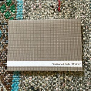 Single Brown and White Blank Thank You Card